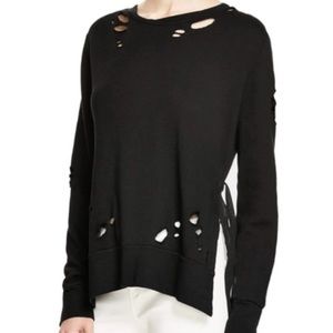 Pam & Gela destroyed side slit sweatshirt. Size xs